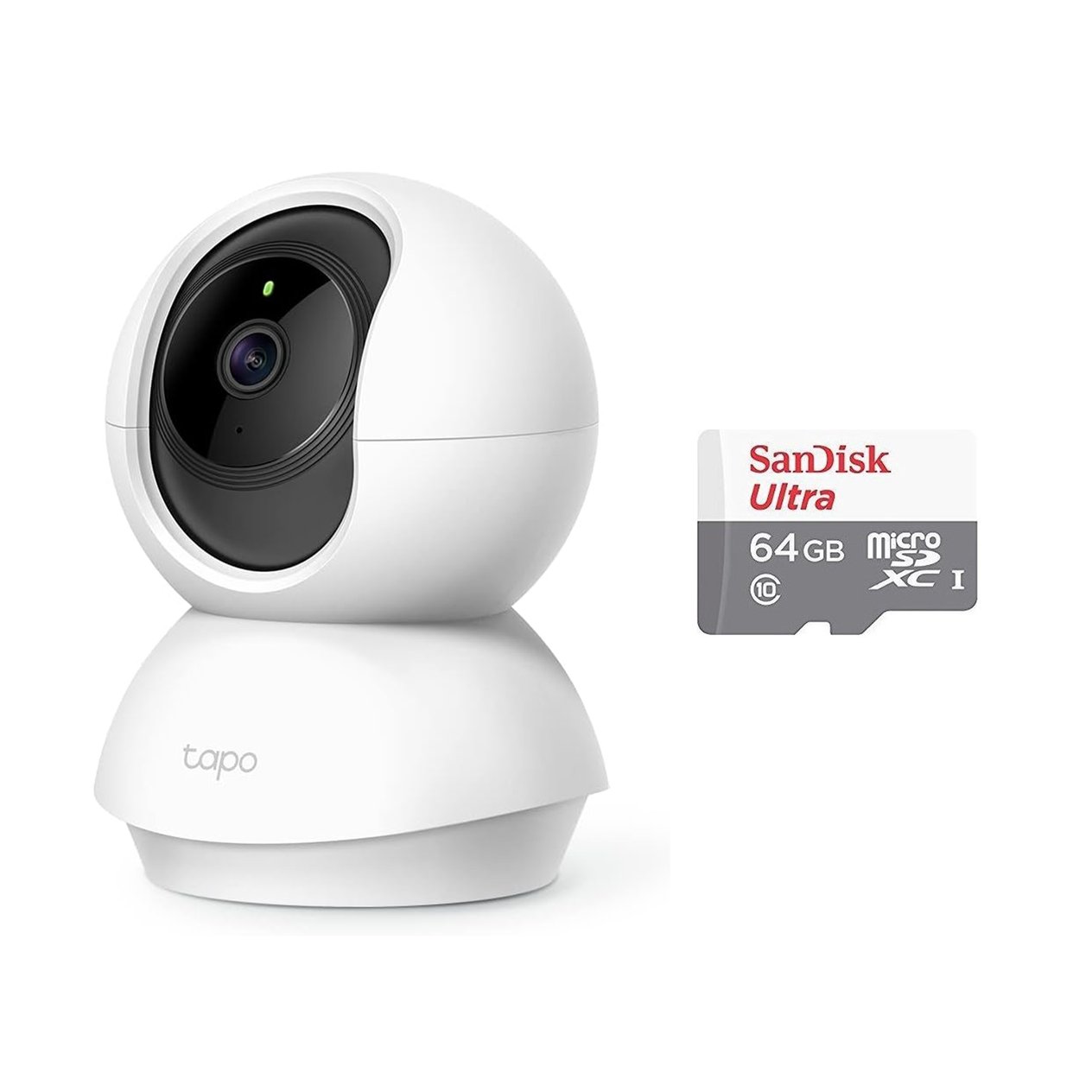 TP-LINK Tapo C210 360 Derece 2K UHD Yatay/Dikey Hareketli Wi-Fi Güvenlik Kamerası + Sandisk 64 Gb Hafıza Kartı