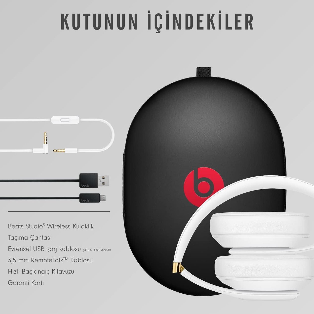 Beats Studio 3 MX3Y2EE/A ANC Beyaz Kulak Üstü Bluetooth Kulaklık