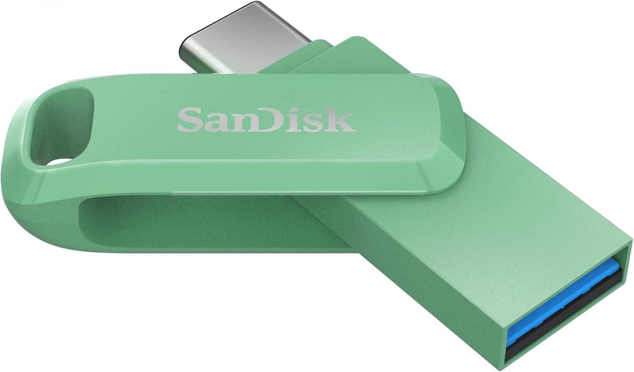 SanDisk Ultra Dual Drive Go USB Type-C 256 GB (Android akıllı telefon bellek, USB Type-C bağlantısı, 400 MB/s okuma hızı, Absint yeşili