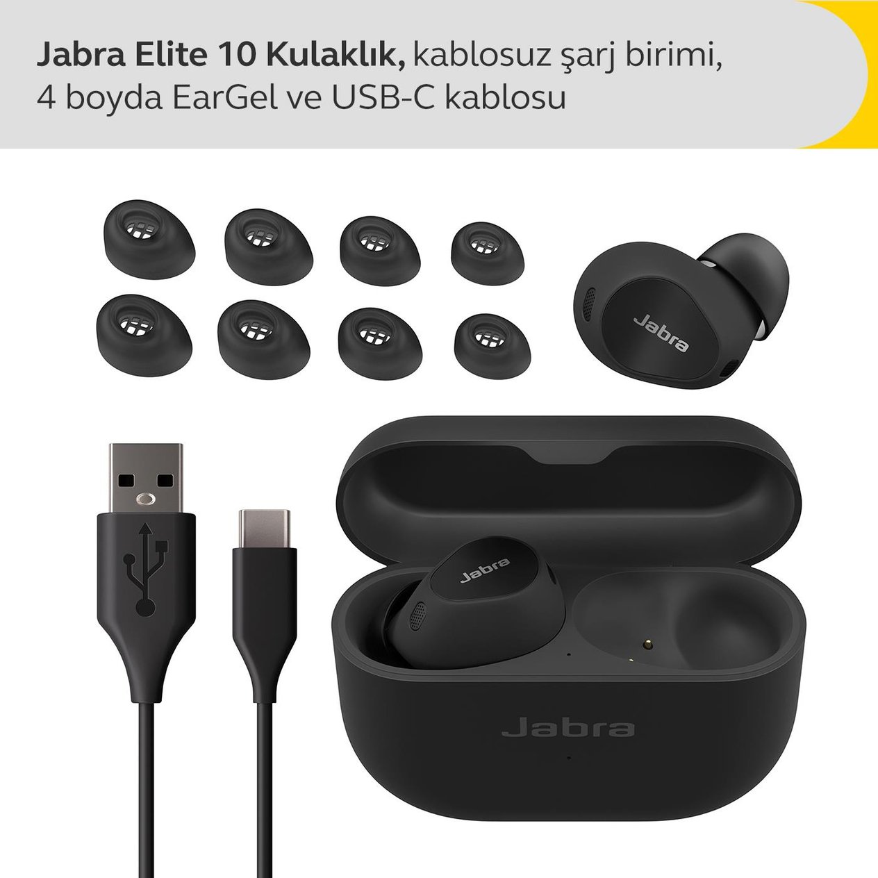 Jabra Elite 10 Comfortfit Bluetooth Kulaklık - Titanium Siyah