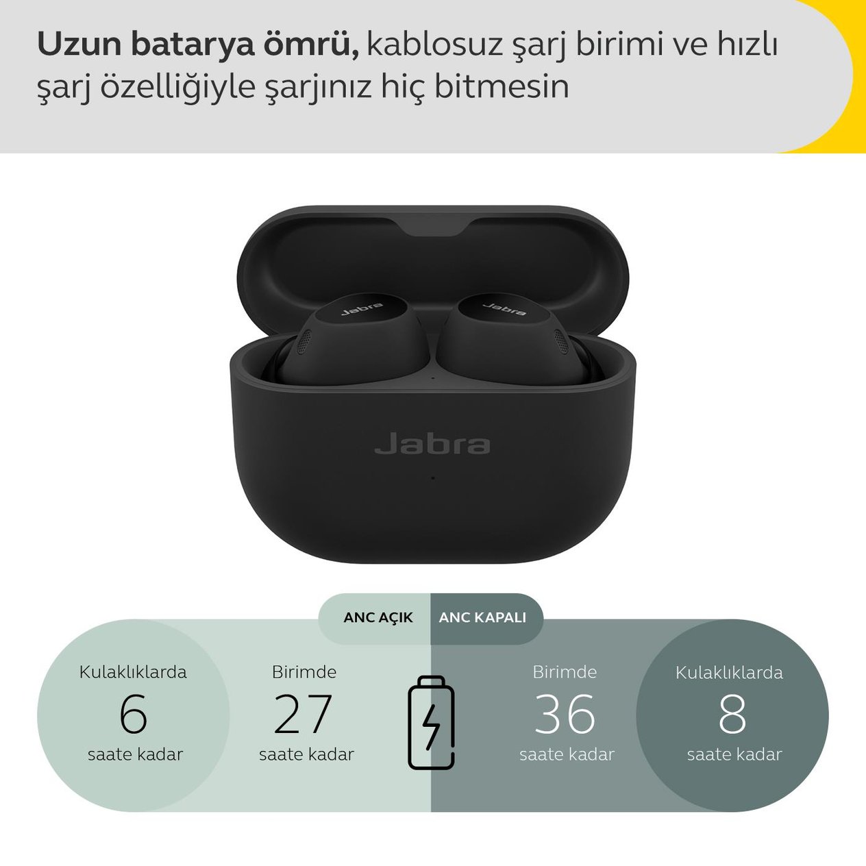 Jabra Elite 10 Comfortfit Bluetooth Kulaklık - Titanium Siyah