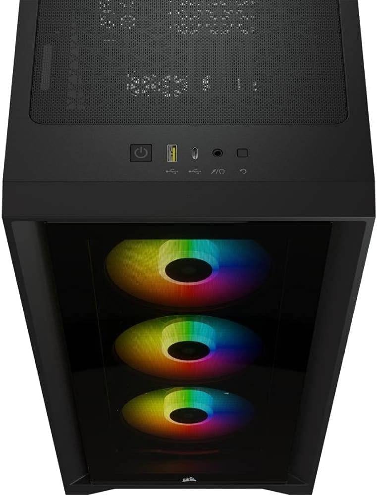Corsair iCUE 4000X RGB 750W PSU CX750F 80+ Bronze Tempered Glass Mid Tower Bilgisayar Kasası Siyah CC-9020133-EU