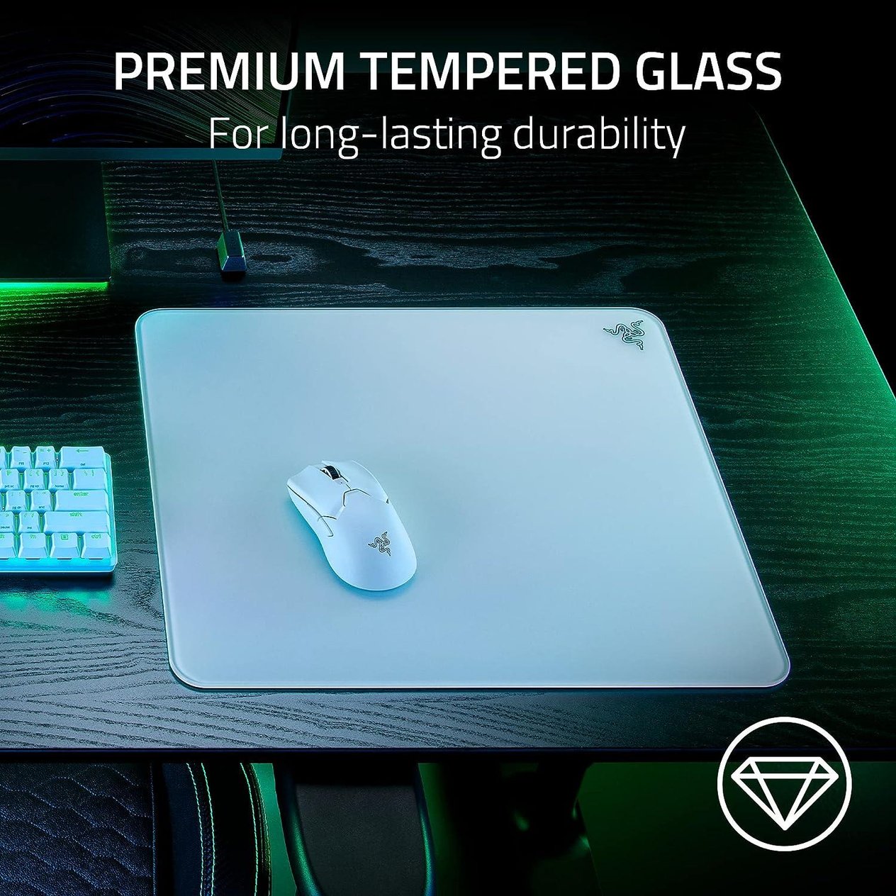 Razer Atlas - Birinci Sınıf Temperli Cam, Ultra Pürüzsüz Yüzey Cam Mousepad 