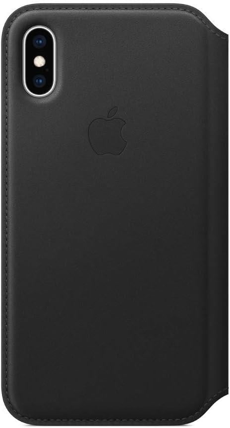 Apple iPhone XS Folio Deri Kılıf Siyah