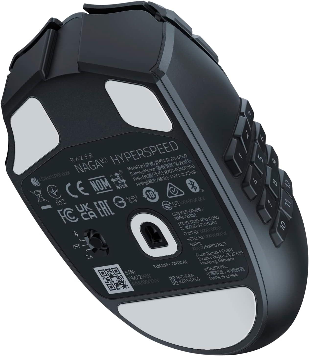 Razer Naga V2 HyperSpeed - Ergonomik Kablosuz MMO Gaming Mouse