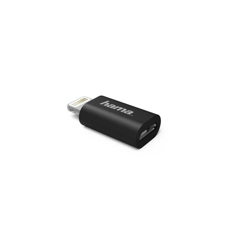 Hama Micro USB Adaptörü - Apple Lightning Plug, MFI, Siyah