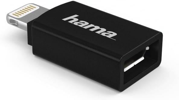 Hama Micro USB Adaptörü - Apple Lightning Plug, MFI, Siyah