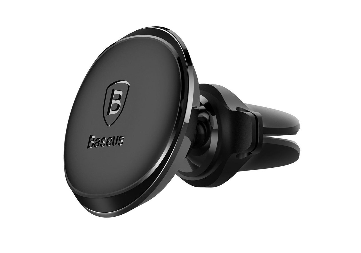 Baseus Magnetic Air Vent Oversaes Mıknatıslı ve Kablo Tutuculu Araç İçi Telefon Tutucu-Siyah