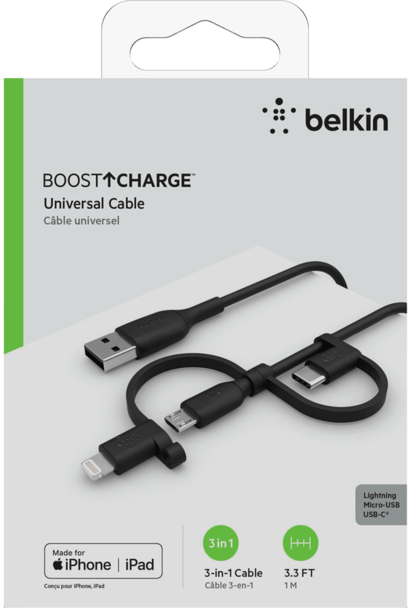 Belkin CAC001BT1MBK Universal Kablo Micro-USB-USB-C-L