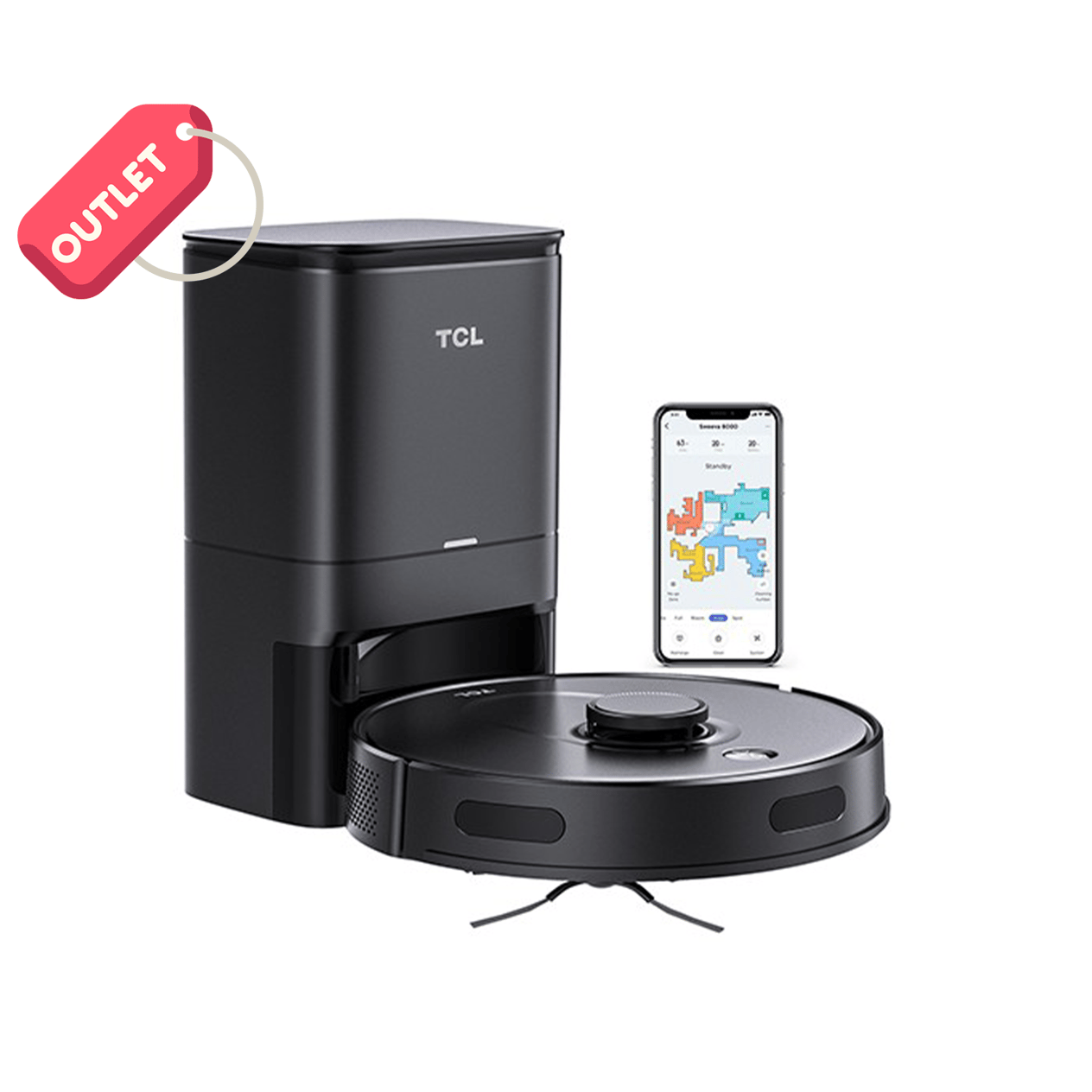 OUTLET TCL Sweeva 6500 Çöp İstasyonlu Akıllı Robot Süpürge