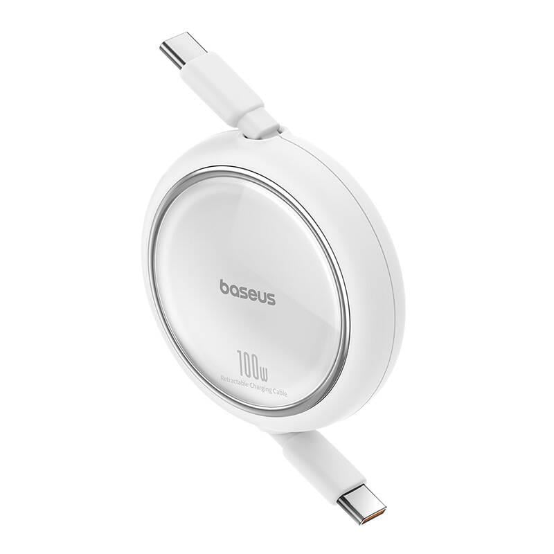 Baseus Free2 Draw Mini Makaralı Type-C to Type-C 100W Kablo 1m.-Beyaz