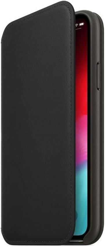 Apple iPhone XS Folio Deri Kılıf Siyah