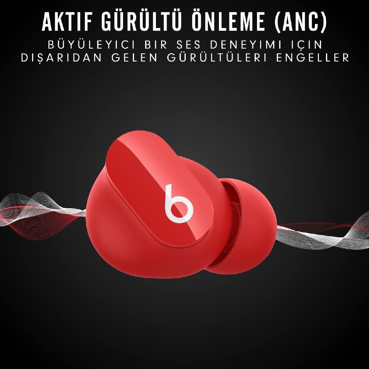 Beats Studio Buds, Gürültü Önleme Özellikli Gerçek Kablosuz Kulak İçi Kulaklık - Kırmızı
