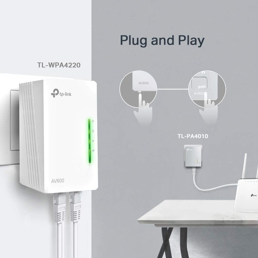 TP-Link WLAN Powerline Adaptör Seti TL-WPA4220 Kit WLAN 300 Mbit/s, AV600