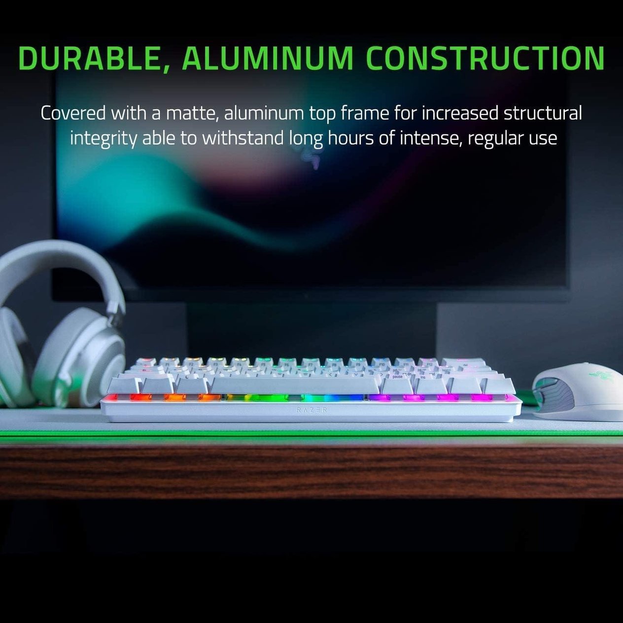 Razer Huntsman Mini %60 Oyun Klavyesi, Mercury White - RZ03-03390400-R3M1
