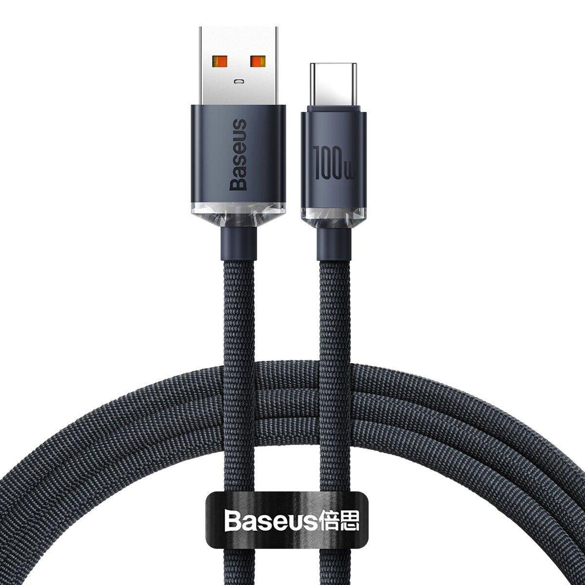 Baseus Crystal Shine 100W 120 cm Type-C Şarj Kablosu Siyah