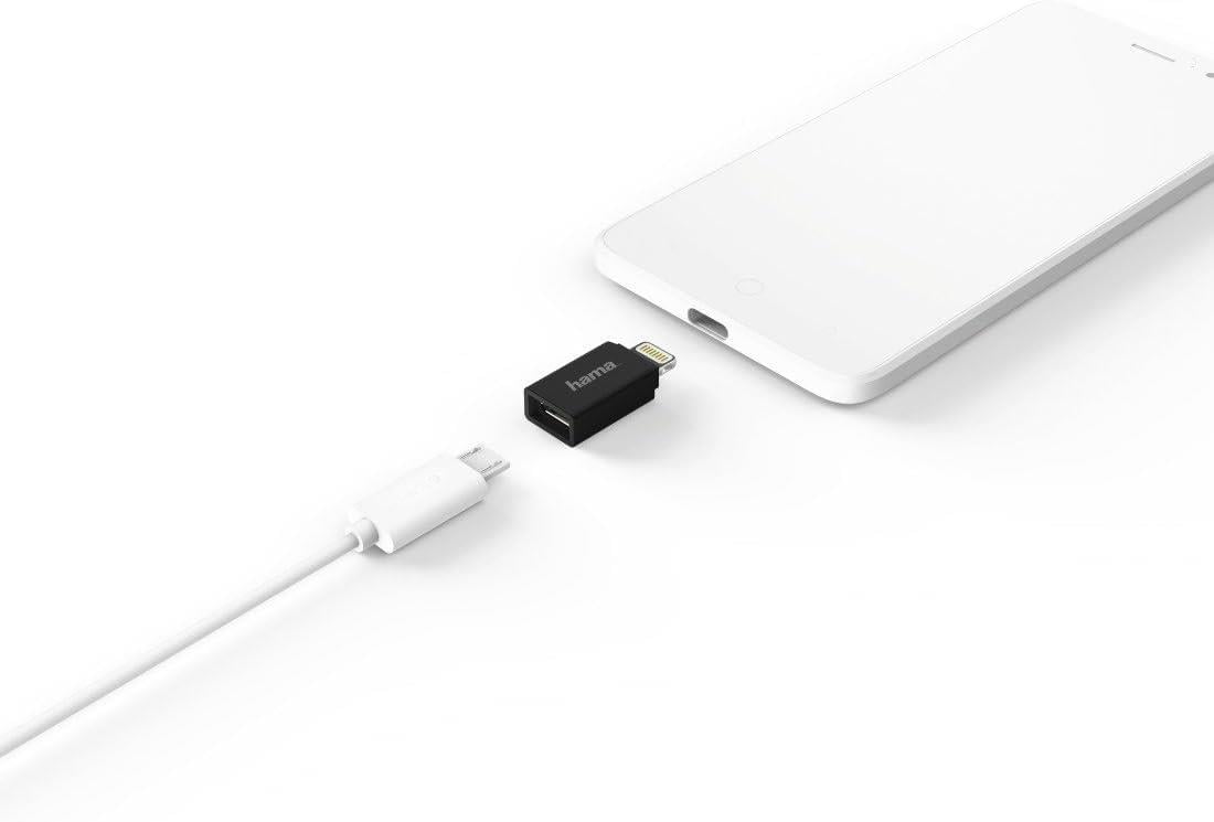 Hama Micro USB Adaptörü - Apple Lightning Plug, MFI, Siyah