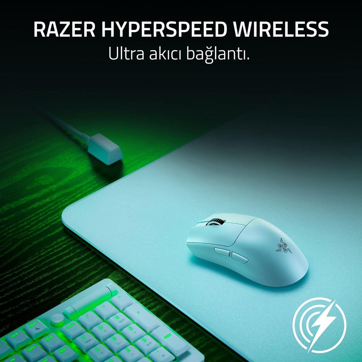 OUTLET Razer Viper V3 Pro - Ultralight Kablosuz Espor Oyun Mouse'u (8K Hz HyperPolling, 55g hafif tasarım, Focus Pro Sensör 35K DPI, HyperSpeed Kablosuz, 95 saat pil ömrü) Beyaz