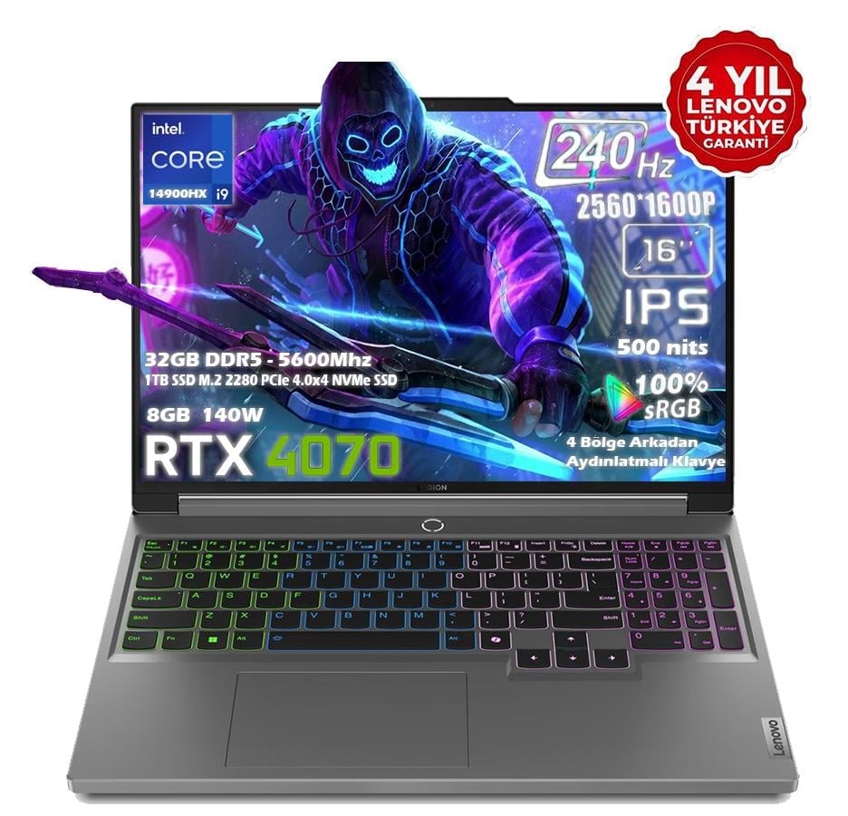 Lenovo Legion 5 16IRX9 Intel Core i9 14900HX 32GB 1TB SSD RTX 4070 (140W) 16