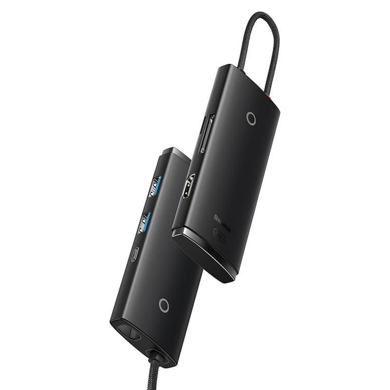 Baseus Lite 6 in 1 Multifonksiyonal Type-C Hub Dock Station - Siyah
