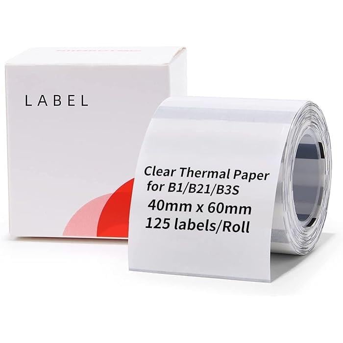 Niimbot T40x60mm 125 adet Şeffaf Etiket (B1,B21S,B3S)