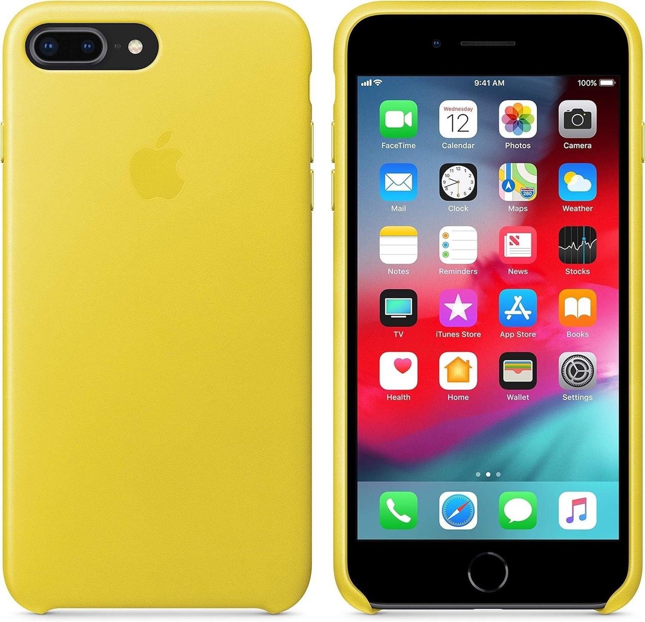 Apple iPhone 8 Plus - 7 Plus Deri Kılıf BaharSarı