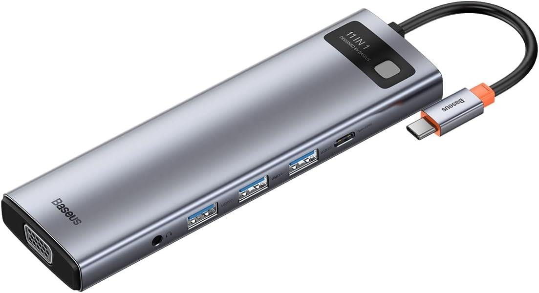 Baseus Metal Gleam 11in1 Multifonksiyonel Type-C Hub Dock Station