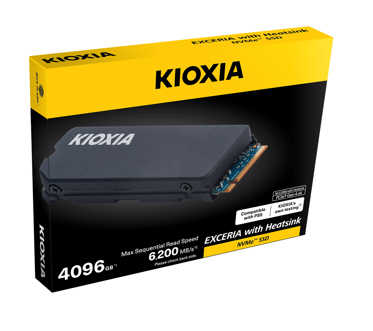 Kioxia PCIe M2 4TB Exceria Heatsink 6200/4800