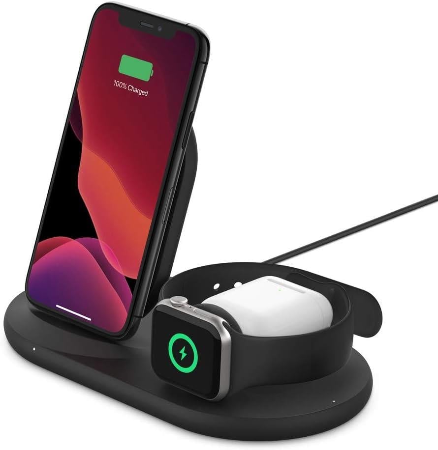 Belkin 3 in 1 Apple Ürünleri için Kablosuz Şarj Cihazı - Siyah Wız001vfbk 