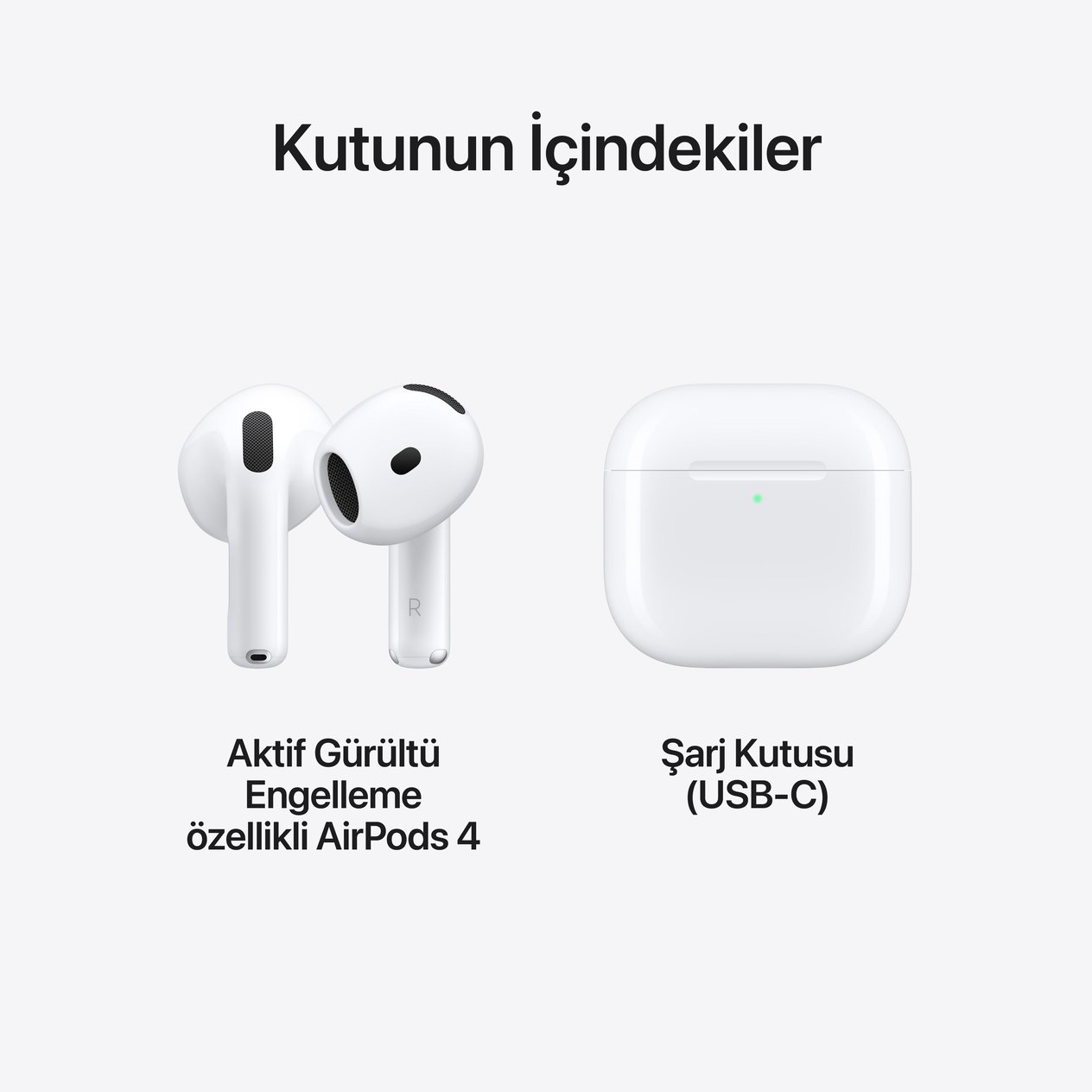 Apple AirPods 4 Aktif Gürültü Engelleme özellikli (MXP93TU/A)