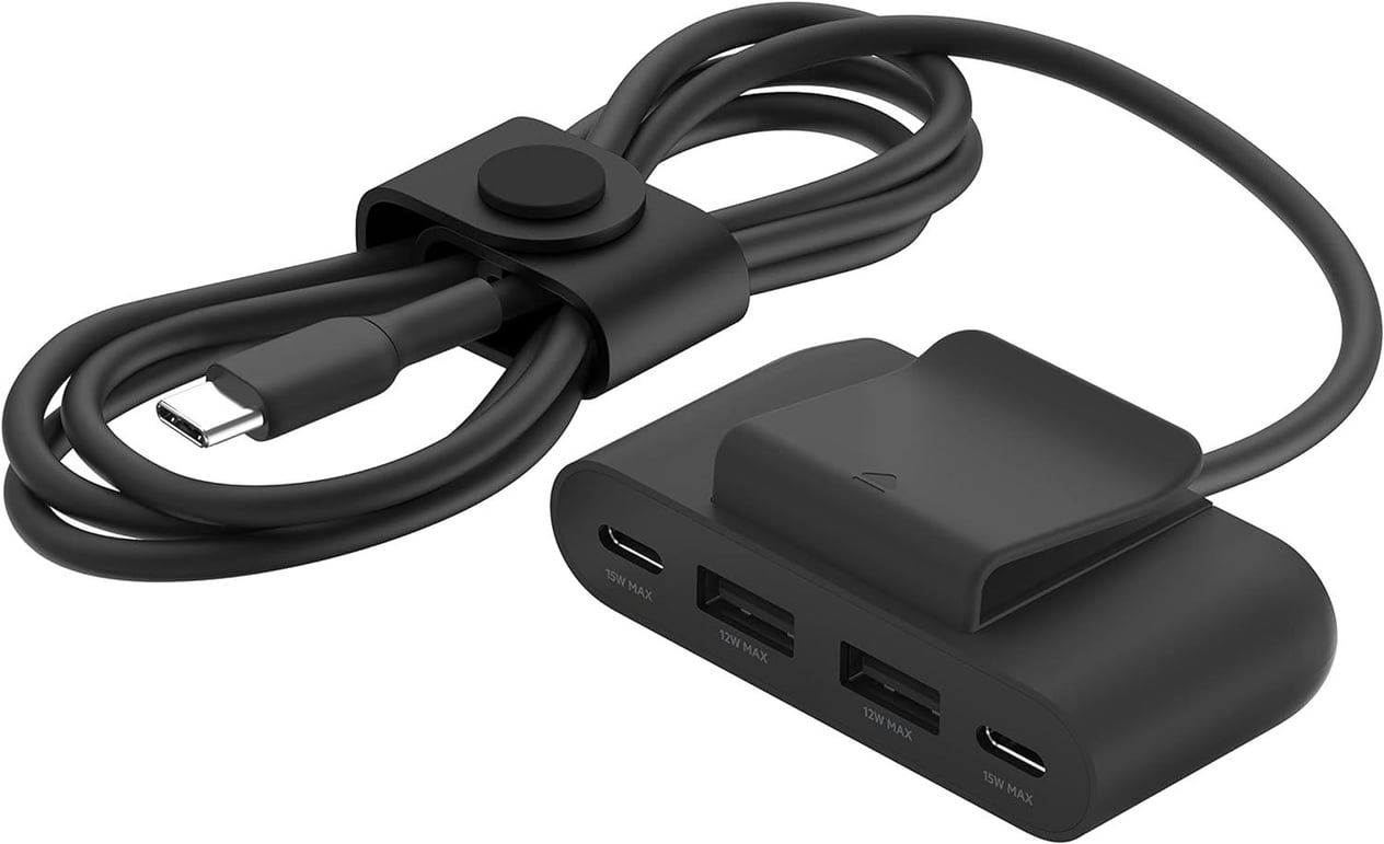 Belkin 4 Port USB Güç Genişletici / 2X Type-C + 2X Type A - TBUZ001BT2MWHB7 Siyah