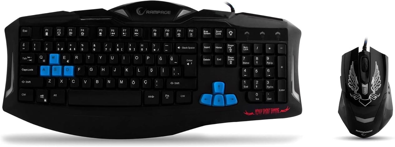 EVEREST RAMPAGE KM-R5 LEDLI MultiMEDIA Gaming KLAVYE MOUSE SET - Siyah