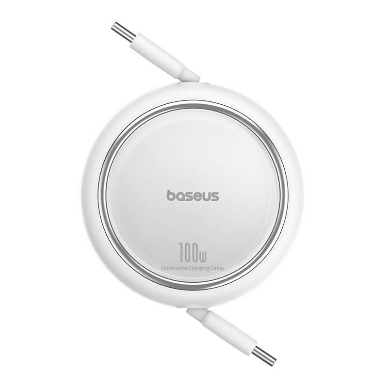 Baseus Free2 Draw Mini Makaralı Type-C to Type-C 100W Kablo 1m.-Beyaz