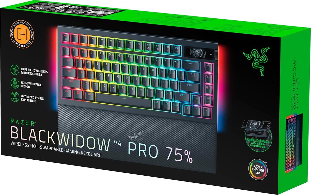 Razer Blackwidow V4 Pro %75 Kablolu Mekanik Oyuncu Klavyesi Us