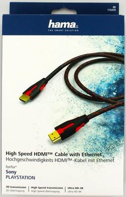 Hama High Speed PS4 Altın Uçlu HDMI Kablo 2M 