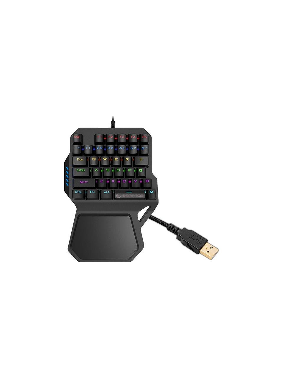 Rampage KB-R77 PALM USB Rainbow Backlight Outemu Blue Switch Mekanik 36 Tuşlu Mini Gaming Oyuncu Klavye