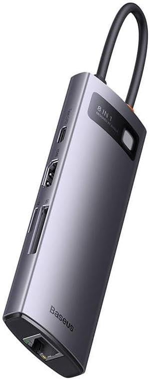 Baseus Hub 8in1 StarJoy Serisi, USB-C - 3X USB 3.1 + HDMI + USB-C PD + RJ45 + microSD/SD