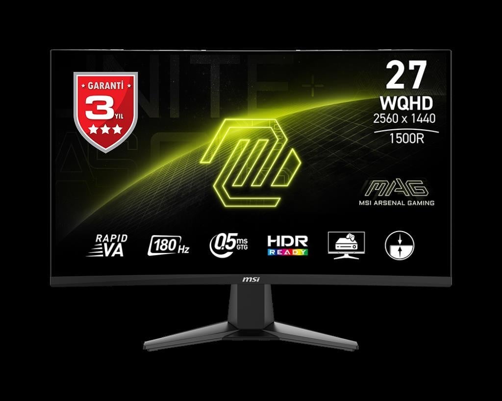 MSI 27 MAG 27CQ6F 2560x1440 (QHD) 16:9 CURVE 1500R RAPID VA 180HZ 1MS FREESYNC GAMING MONITOR