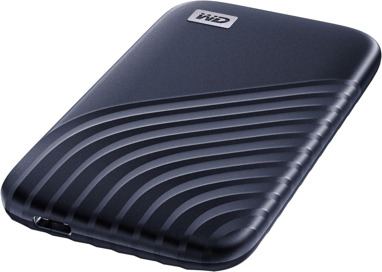 WD My Passport SSD 1TB Gece Mavisi, 1050 MB/ s Okuma, 1000 MB/s Yazma, PC ve Mac Uyumlu