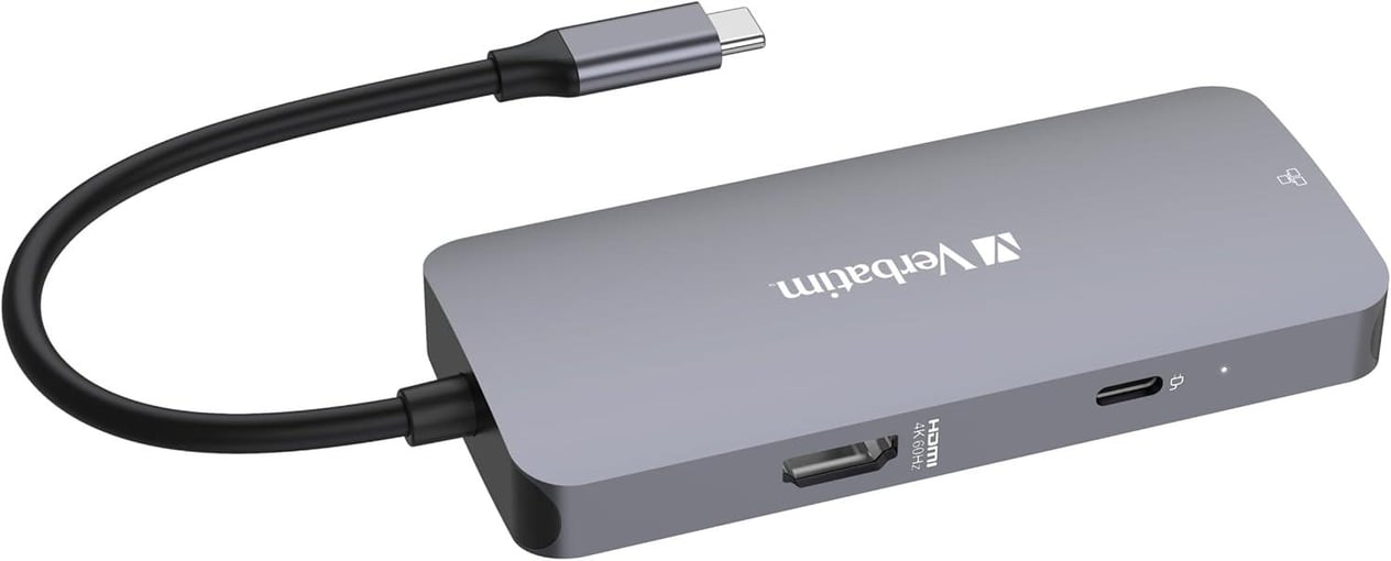 Verbatim USB-C Pro Multiport Hub 5'i 1 arada, çoklu bağlantı noktalı adaptör