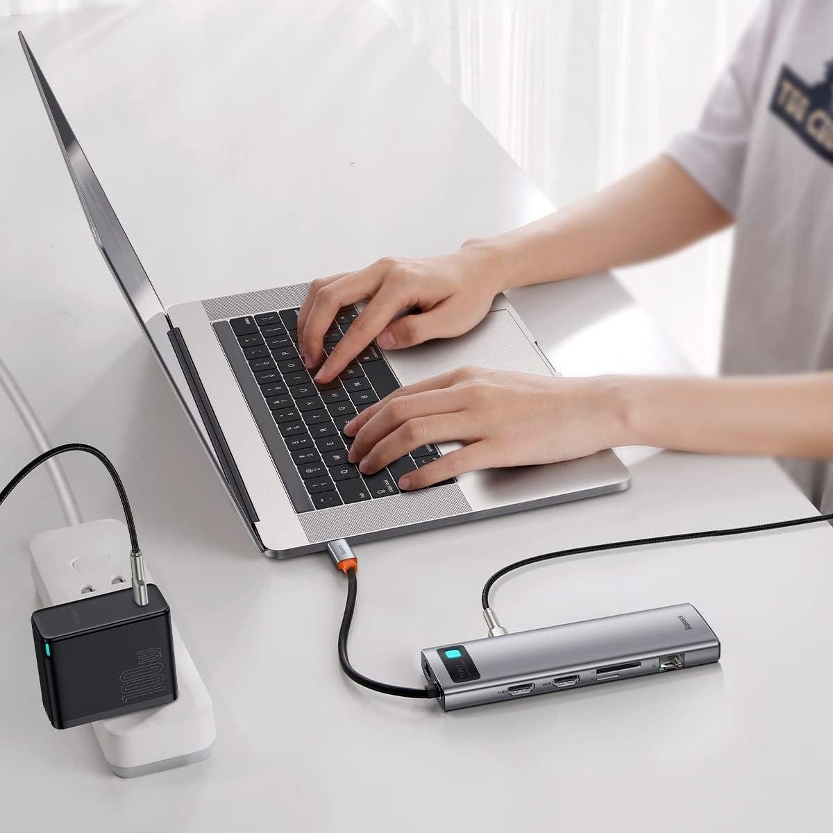 Baseus Metal Gleam 11in1 Multifonksiyonel Type-C Hub Dock Station