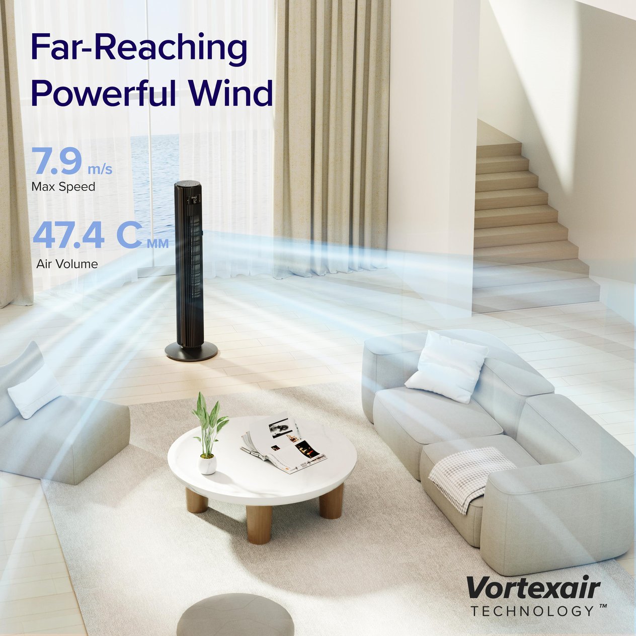 Levoit Classic Kule Tipi Fan (107 Cm) Siyah