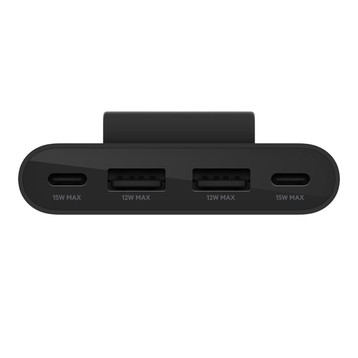 Belkin 4 Port USB Güç Genişletici / 2X Type-C + 2X Type A - TBUZ001BT2MWHB7 Siyah