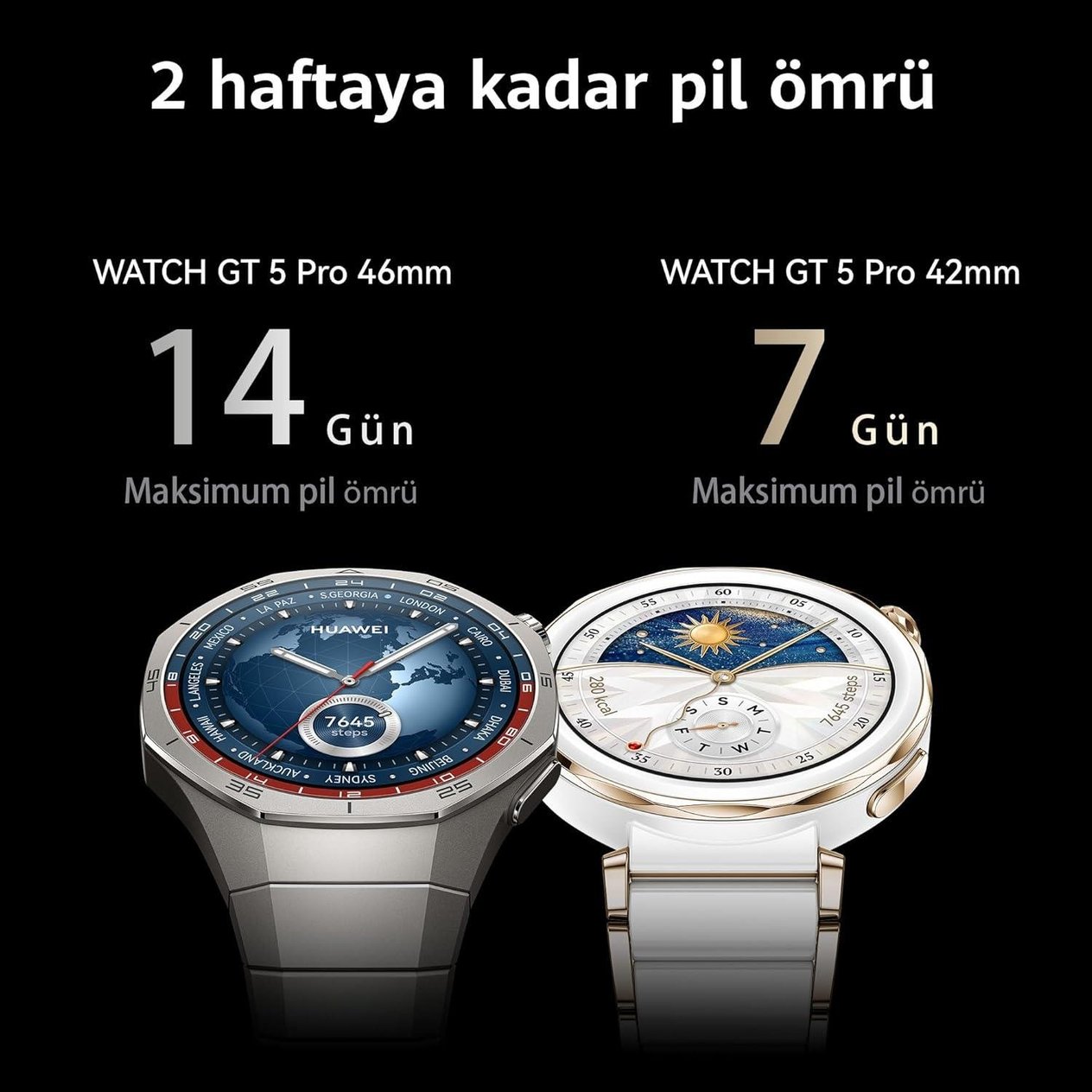 Huawei WATCH GT 5 Pro 46mm Akıllı Saat - Titanyum