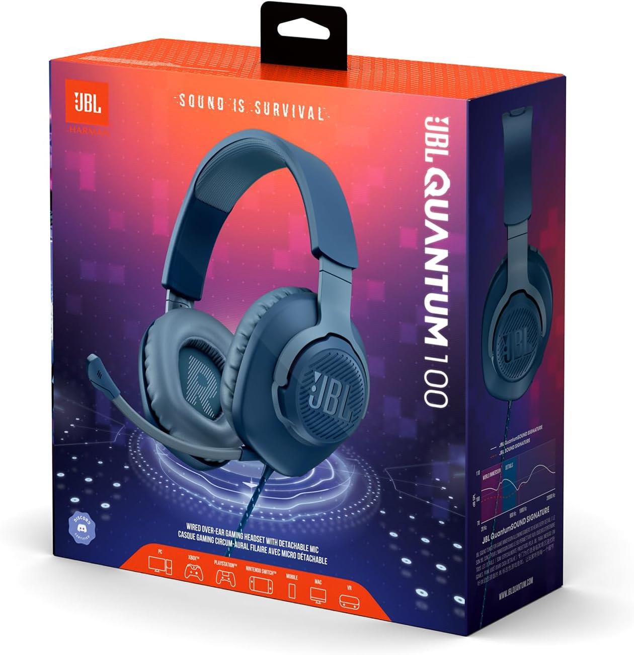 JBL Quantum 100, Gaming Kulaklık Kablolu - Mavi