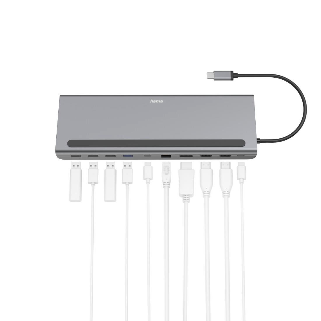 Hama USB-C 10 port 4xUSB-A,2xUSB-C,HDMI,LAN Dock Station