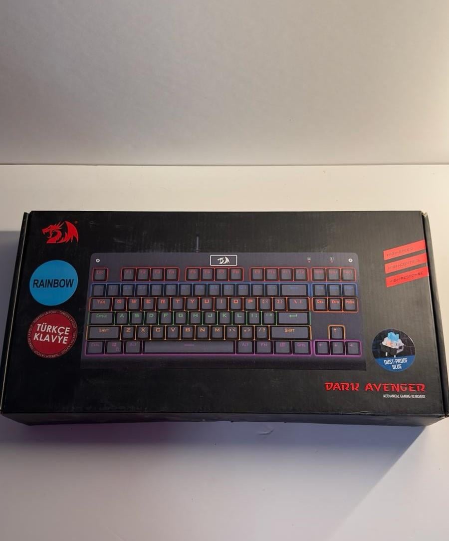 OUTLET Redragon K568R Dark Avenger Blue Switch Mekanik RGB (Rainbow) Türkçe Q Gaming Klavye