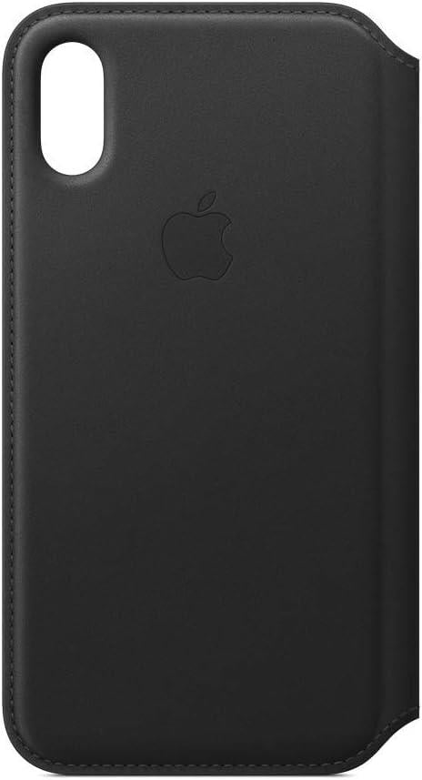 Apple iPhone XS Folio Deri Kılıf Siyah