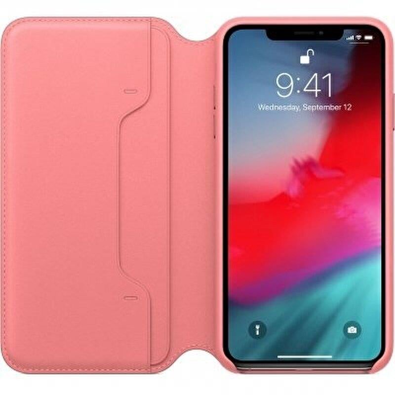 Apple iPhone XS Max Deri Folyo Kılıf Yavruağzı