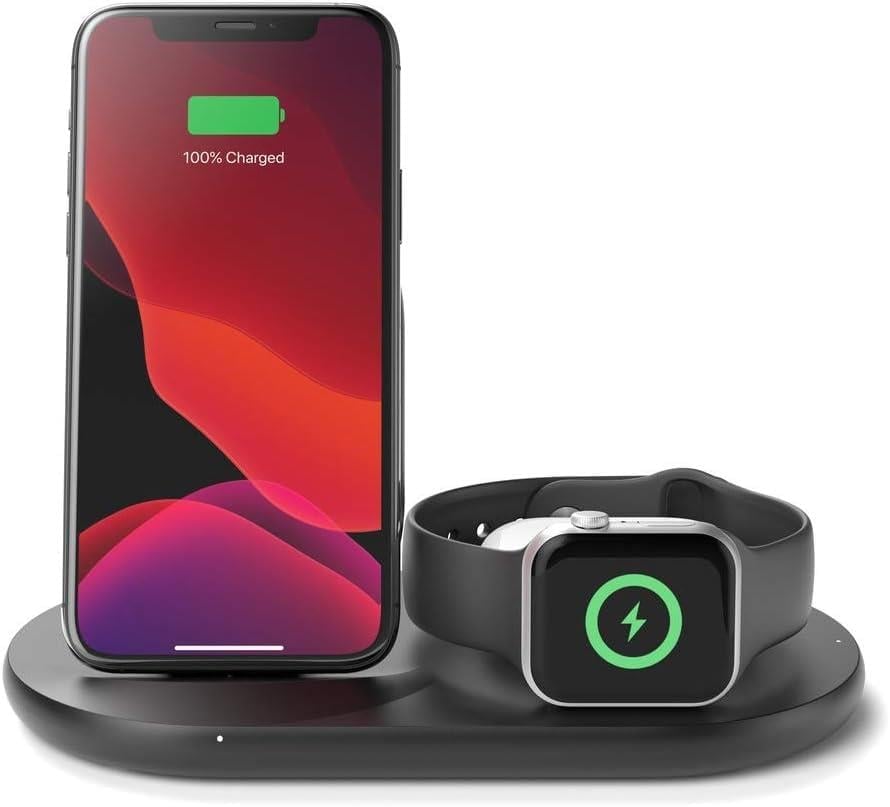 Belkin 3 in 1 Apple Ürünleri için Kablosuz Şarj Cihazı - Siyah Wız001vfbk 